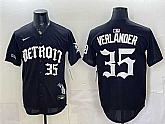 Men's Detroit Tigers #35 Justin Verlander 2026 Black 'Motor Gothic Edition' Vapor Premier Limited Stitched Jersey Dzhi,baseball caps,new era cap wholesale,wholesale hats