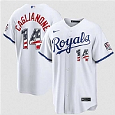 Men's Kansas City Royals #14 Jac Caglianone White USA 250 Fourth of July Stitched Jersey Dzhi,baseball caps,new era cap wholesale,wholesale hats