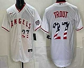 Men's Los Angeles Angels #27 Mike Trout White USA 250 Fourth of July Home Stadium Stitched Jersey Dzhi,baseball caps,new era cap wholesale,wholesale hats