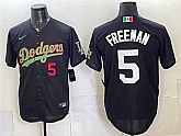 Men's Los Angeles Dodgers #5 Freddie Freeman Black Mexico Limited Stitched Jersey Dzhi,baseball caps,new era cap wholesale,wholesale hats