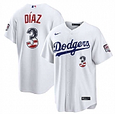 Men's Los Angeles Dodgers #3 Edwin Diaz White USA 250 Fourth of July Home Stitched Jersey Dzhi,baseball caps,new era cap wholesale,wholesale hats