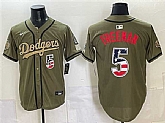 Men's Los Angeles Dodgers #5 Freddie Freeman Olive 2026 Armed Forces Day 250 Fourth of July Stitched Jersey Dzhi,baseball caps,new era cap wholesale,wholesale hats