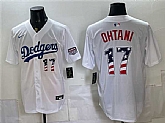 Men's Los Angeles Dodgers #17 Shohei Ohtani White 250 Fourth of July Home Stitched Jersey Dzhi,baseball caps,new era cap wholesale,wholesale hats