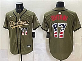 Men's Los Angeles Dodgers #17 Shohei Ohtani Olive 2026 Armed Forces Day 250 Fourth of July Stitched Jersey Dzhi,baseball caps,new era cap wholesale,wholesale hats
