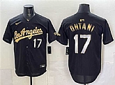 Men's Los Angeles Dodgers #17 Shohei Ohtani Black Gold Limited Stitched Jersey Dzhi,baseball caps,new era cap wholesale,wholesale hats