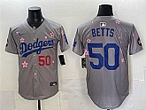 Men's Los Angeles Dodgers #50 Mookie Betts Grey 2025 Tokyo Series Limited Stitched Jersey,baseball caps,new era cap wholesale,wholesale hats
