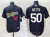 Men's Los Angeles Dodgers #50 Mookie Betts Black Mexico Limited Stitched Jersey Dzhi,baseball caps,new era cap wholesale,wholesale hats