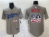 Men's Los Angeles Dodgers #50 Mookie Betts Gray 250 Fourth of July Road Stitched Jersey Dzhi,baseball caps,new era cap wholesale,wholesale hats