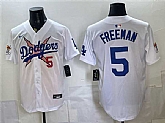 Men's Los Angeles Dodgers x One Piece #5 Freddie Freeman White Vapor Premier Limited Stitched Jersey,baseball caps,new era cap wholesale,wholesale hats