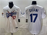 Men's Los Angeles Dodgers x One Piece #17 Shohei Ohtani White Vapor Premier Limited Stitched Jersey,baseball caps,new era cap wholesale,wholesale hats