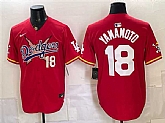 Men's Los Angeles Dodgers x One Piece #18 Yoshinobu Yamamoto Red Vapor Premier Limited Stitched Jersey,baseball caps,new era cap wholesale,wholesale hats