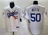 Men's Los Angeles Dodgers x One Piece #50 Mookie Betts White Vapor Premier Limited Stitched Jersey,baseball caps,new era cap wholesale,wholesale hats