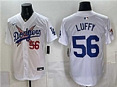 Men's Los Angeles Dodgers x One Piece #56 Luffy White Vapor Premier Limited Stitched Jersey,baseball caps,new era cap wholesale,wholesale hats