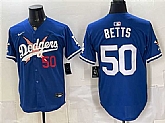 Men's Los Angeles Dodgers x One Piece #50 Mookie Betts Royal Vapor Premier Limited Stitched Jersey,baseball caps,new era cap wholesale,wholesale hats