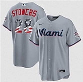 Men's Miami Marlins #28 Kyle Stowers Gray USA 250 Fourth of July Home Stitched Jersey Dzhi,baseball caps,new era cap wholesale,wholesale hats