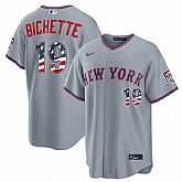 Men's New York Mets #19 Bo Bichette Gray USA 250 Fourth of July Home Stitched Jersey Dzhi,baseball caps,new era cap wholesale,wholesale hats
