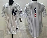 Men's New York Yankees #1 Dad White 2026 USA 250 Fourth of July Home Stadium Stitched Jersey Dzhi,baseball caps,new era cap wholesale,wholesale hats
