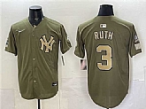 Men's New York Yankees #3 Babe Ruth Olive 2026 Armed Forces Day Stitched Jersey Dzhi,baseball caps,new era cap wholesale,wholesale hats