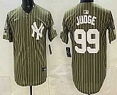 Men's New York Yankees #99 Aaron Judge Olive Pinstripe 2026 Armed Forces Day Salute To Service Jersey Dzhi,baseball caps,new era cap wholesale,wholesale hats