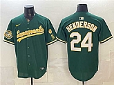 Men's Oakland Athletics #24 Rickey Henderson 2026 Green Alternate Sacramento Celebrating 125 Years Vapor Limited Stitched Jersey,baseball caps,new era cap wholesale,wholesale hats
