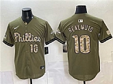 Men's Philadelphia Phillies #10 J.T. Realmuto Olive 2026 Armed Forces Day Stitched Jersey Dzhi,baseball caps,new era cap wholesale,wholesale hats
