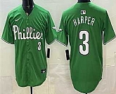 Men's Philadelphia Phillies #3 Bryce Harper Green Limited Stitched Jersey,baseball caps,new era cap wholesale,wholesale hats