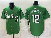 Men's Philadelphia Phillies #12 Kyle Schwarber Green Limited Stitched Jersey,baseball caps,new era cap wholesale,wholesale hats