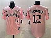 Men's Philadelphia Phillies #12 Kyle Schwarber Pink Gothic Vapor Limited Stitched Jersey1 Dzhi,baseball caps,new era cap wholesale,wholesale hats