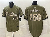 Men's Philadelphia Phillies #250 America Olive 2026 Armed Forces Day Stitched Jersey Dzhi,baseball caps,new era cap wholesale,wholesale hats