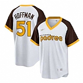 Men's San Diego Padres #51 Trevor Hoffman White Cooperstown Stitched Jersey Dzhi,baseball caps,new era cap wholesale,wholesale hats