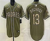 Men's San Diego Padres #13 Manny Machado Olive 2026 Armed Forces Day Jersey Dzhi,baseball caps,new era cap wholesale,wholesale hats