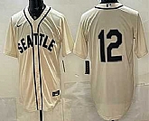 Men's Seattle Mariners #12 Josh Naylor Cream Alternate Stitched Jersey,baseball caps,new era cap wholesale,wholesale hats
