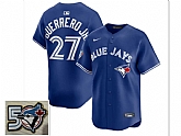 Men's Toronto Blue Jays #27 Vladimir Guerrero Jr. Royal 50th Anniversary Alternate Limited Jersey,baseball caps,new era cap wholesale,wholesale hats