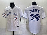 Men's Toronto Blue Jays #29 Joe Carter White 50 Seasons Patch Stitched Jersey,baseball caps,new era cap wholesale,wholesale hats