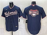 Men's Washington Nationals Team Big Logo Navy Stitched Jersey Dzhi,baseball caps,new era cap wholesale,wholesale hats
