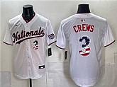 Men's Washington Nationals #3 Dylan Crews White USA 250 Fourth of July Home Stitched Jersey Dzhi,baseball caps,new era cap wholesale,wholesale hats