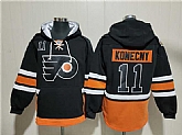 Men's Philadelphia Flyers #11 Travis Konecny Black Ageless Must-Have Lace-Up Pullover Hoodie,baseball caps,new era cap wholesale,wholesale hats