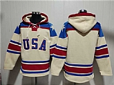 Men's Team USA Blank Cream Ageless Must-Have Lace-Up Pullover Hoodie,baseball caps,new era cap wholesale,wholesale hats