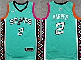 Men's San Antonio Spurs #2 Dylan Harper Teal City Edition Stitched Basketball Jersey,baseball caps,new era cap wholesale,wholesale hats