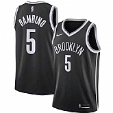 Men's Brooklyn Nets #5 Bambino Black Icon Edition Stitched Basketball Jersey Dzhi,baseball caps,new era cap wholesale,wholesale hats