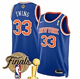 Men's New Yok Knicks #33 Patrick Ewing Blue 2026 Finals Patch And Finals Champions Patch Icon Edition Stitched Basketball Jersey Dzhi,baseball caps,new era cap wholesale,wholesale hats