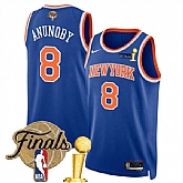 Men's New Yok Knicks #8 OG Anunoby Blue 2026 Finals Patch And Finals Champions Patch Icon Edition Stitched Basketball Jersey Dzhi,baseball caps,new era cap wholesale,wholesale hats