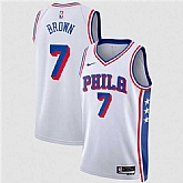 Men's Philadelphia 76ers #7 Jaylen Brown White 2026 Association Edition Stitched Jersey Dzhi,baseball caps,new era cap wholesale,wholesale hats