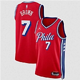 Men's Philadelphia 76ers #7 Jaylen Brown Red 2026 Statement Edition Stitched Jersey Dzhi,baseball caps,new era cap wholesale,wholesale hats