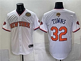 Men's New York Knicks #32 Karl-Anthony Towns White 2026 Finals & Eastern Conference Champions Patch Stitched Jersey Dzhi,baseball caps,new era cap wholesale,wholesale hats