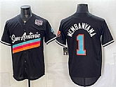 Men's San Antonio Spurs #1 Victor Wembanyama Black USA 250' Patch City Edition Stitched Jersey Dzhi,baseball caps,new era cap wholesale,wholesale hats