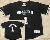 Men's San Antonio Spurs #1 Victor Wembanyama Black Short-Sleeved Swingman Stitched Throwback Jersey Dzhi,baseball caps,new era cap wholesale,wholesale hats