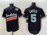 Men's San Antonio Spurs #5 Stephon Castle Black USA 250' Patch City Edition Stitched Jersey Dzhi,baseball caps,new era cap wholesale,wholesale hats