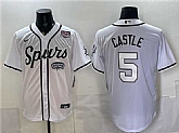 Men's San Antonio Spurs #5 Stephon Castle White USA 250' Patch Stitched Jersey Dzhi,baseball caps,new era cap wholesale,wholesale hats