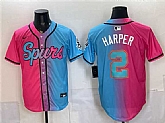 Men's San Antonio Spurs #2 Dylan Harper Pink Blue Limited Stitched Jersey Dzhi,baseball caps,new era cap wholesale,wholesale hats